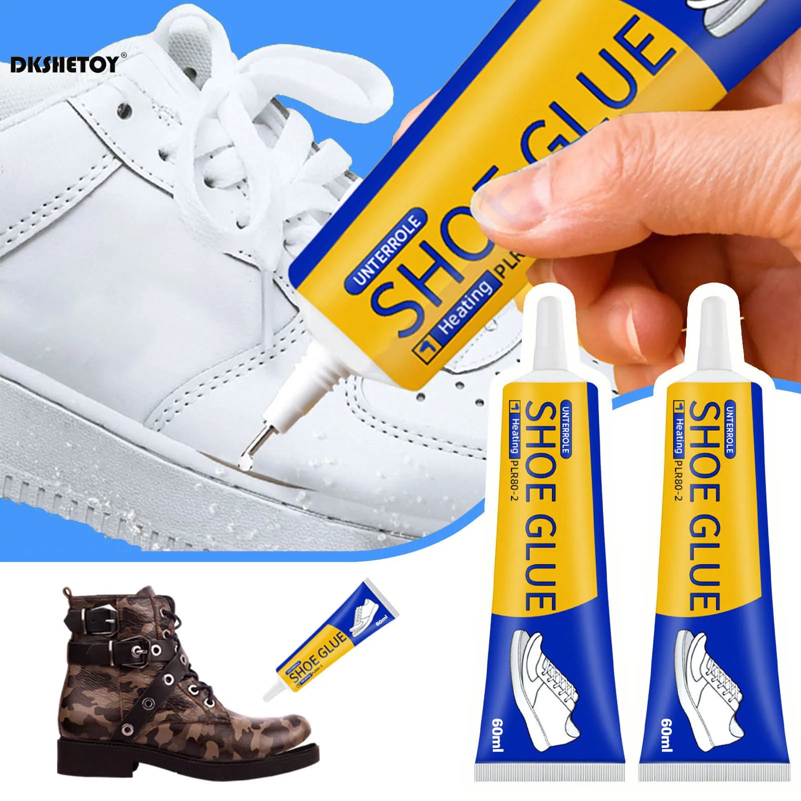 60ml Super Strong Shoe Glues DIY Repairing Adhesive Universal Waterproof Shoe Sealers for Sneakers Boot Leather Fast Repair…