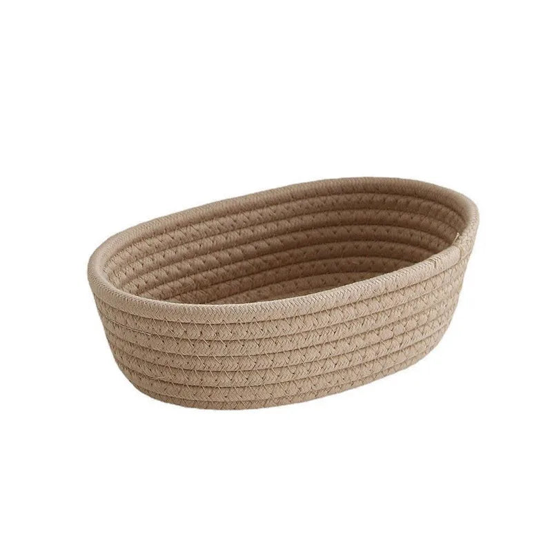 면 끈 수납함 Nordic Cotton Rope Woven Storage Baskets Organize Boxs Desktop Sundries Organize Basket Sundries Key Cosmetics Stora…