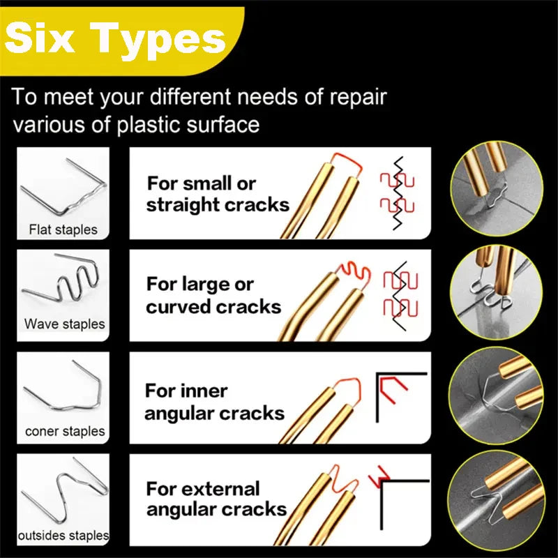 100-600Pcs Auto Plastic Repair Welding Nails Car Bumper Repair Welded Stud Precut Wave Nails Machine Welding Hot Stapler - i…