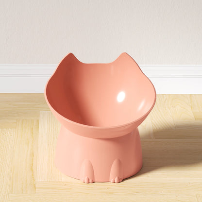 1pc WhiskerWare Elevated Cat Bowl, Anti-Tip Plastic Raised Pet Feeding Dish with Tilted Edge, Neck Protection Kitty Food - i…