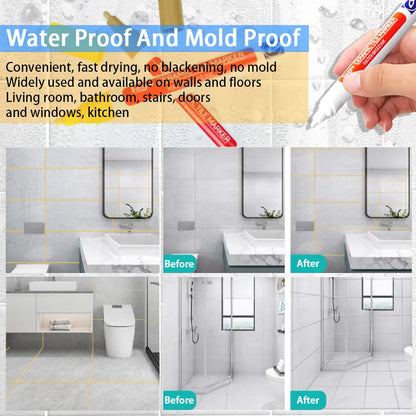 1/3 Pcs Waterproof White Marker Pen Wall Seam Repair Tiles Grout Markers Pens Floor Bathroom Decontamination Paint Brush Too…