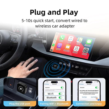 2in1 Wireless CarPlay Dongle Wireless Android Auto Adapter AI Smart Box Car Intelligent Systems For Car With Wired CarPlay -…