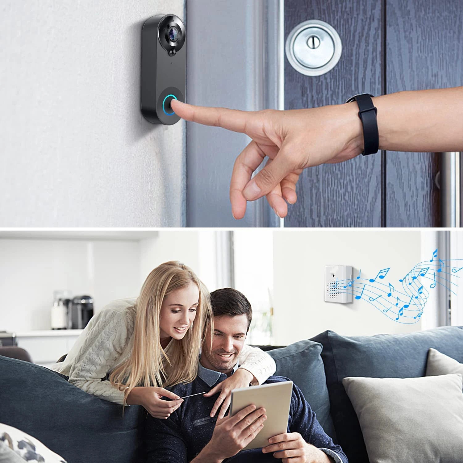 1080P Wireless Video Doorbell Camera WiFi Smart Door Bell Tuya Smart Home Security Motion Detect Night Vision Intercom Doorb…
