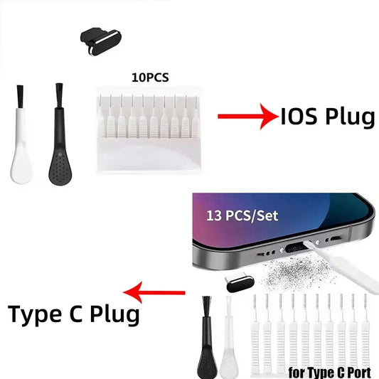 Cell Phone Charging Port Dust Plug with Cleaning Brush for IPhone 15 14 13 16Pro Max Plus Samsung Xiaomi IOS Type C Cleaner…