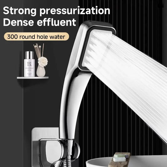 300 Holes Pressurized Showerhead Hand Hold Square Shower Head Water Saving Rainfall Spray Nozzle Bathroom Accessories - imag…