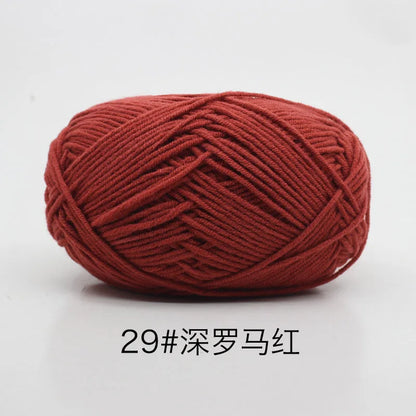 40-50g/Set 4ply Milk Cotton(80%) Knitting Yarn Needlework Dyed Lanas For Crochet Craft Sweater Hat Dolls At Low Price - imag…