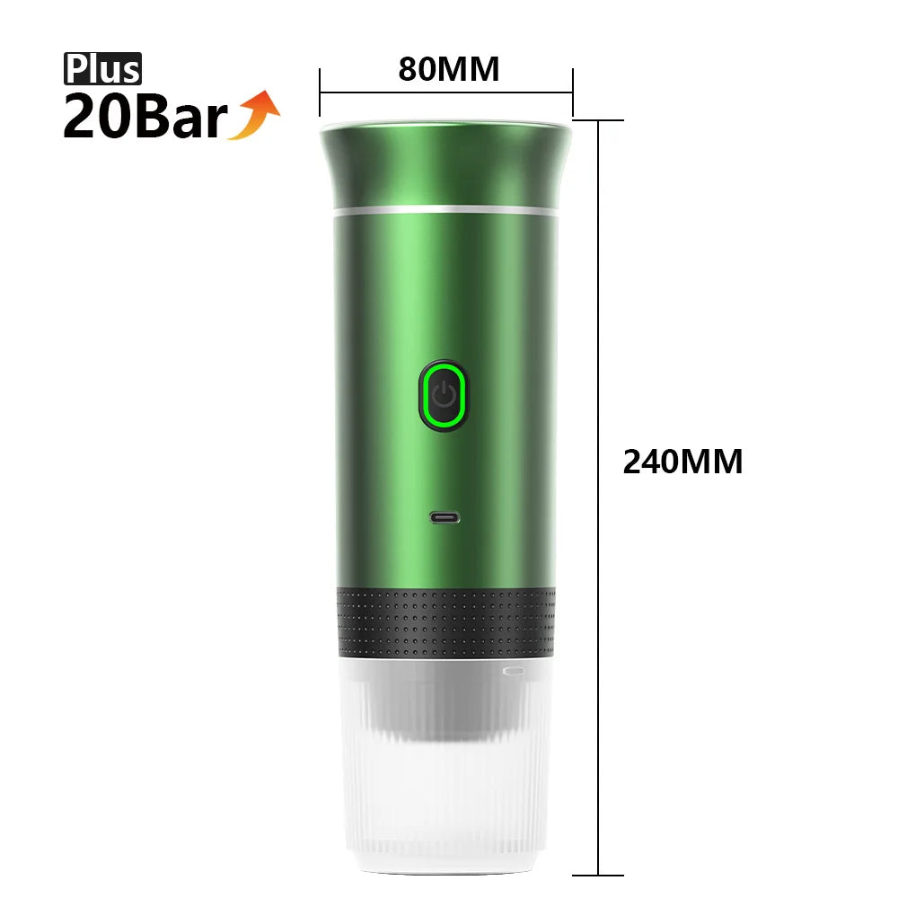 Wireless Electric Portable Espresso Coffee Machine for Car & Home Camping Coffee Maker 3-in-1 Capsule Powder Travel Coffee M…
