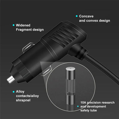 3 in 1 USB Type C Socket 120W Car Cigarette Lighter Splitter 12V 24V Fast Charger Phone Power Adapter for Car DVR GPS Dashca…
