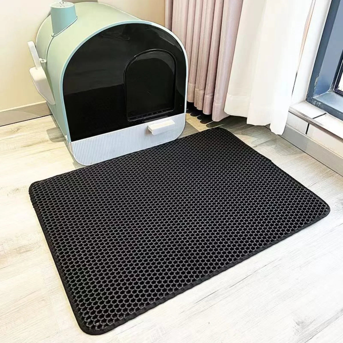 Extra Large Cat Litter Mat Heavy Duty Waterproof 2 Layer Non Slip Washable Pet Floor Protector Litter Box Sand Stopper - ima…