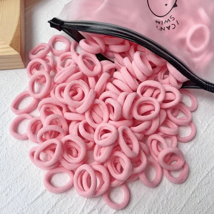 50/100Pcs Colorful Basic Nylon Ealstic Hair Ties for Girls Ponytail Hold Scrunchie Rubber Band Kid Fashion Hair Accessories…