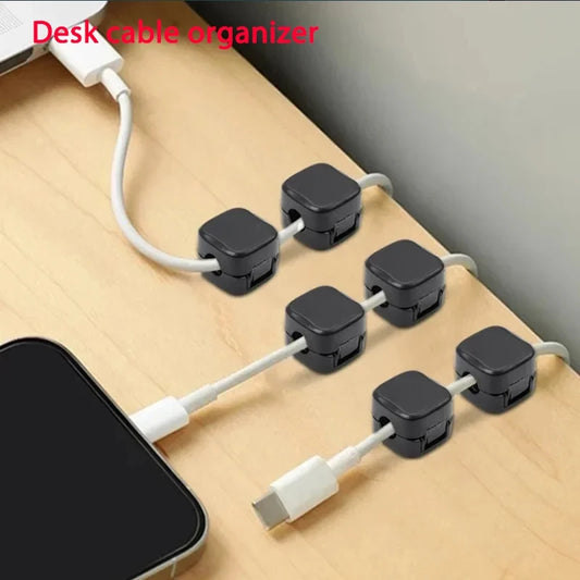Magnetic Cable Clip Cable Holder Adhesive Wire Keeper Cord Cable Organizer for Home Office Under Desk Management - image 2