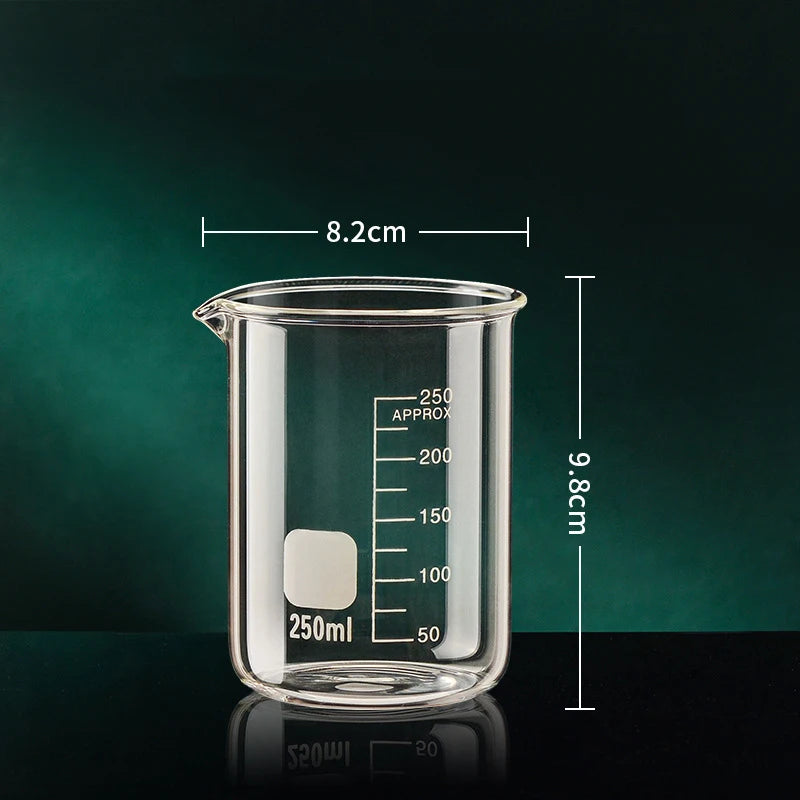 50/100/150/250/500/1000ml High Borosilicate Glass Measuring Cup Clear Scale Cup Laboratory Beaker Kitchen Baking Measuring C…