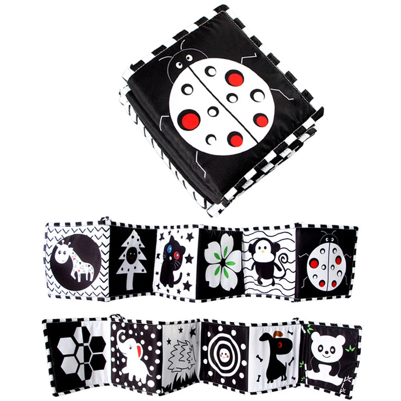 Soft Baby Books 3D Touch Feel High Contrast Cloth Book Sensory Early Learning Stroller Toys for Infant Toddler Gifts 0-12 Mo…