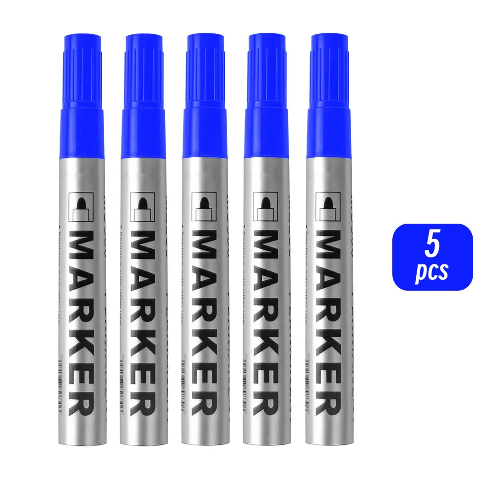 Permanent Paint Marker Pen Waterproof Black Pen for Tyre Oily Markers Quick Drying Signature Pen Stationery Supplies - image…