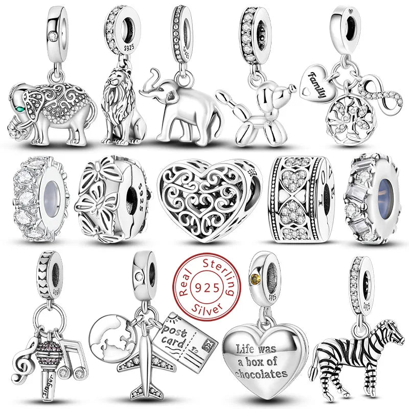 925 Sterling Silver Charms Beads Pendant Tree of Life Dog Elephant Love Heart Charm Fit Original Bracelet DIY Women Jewelry…