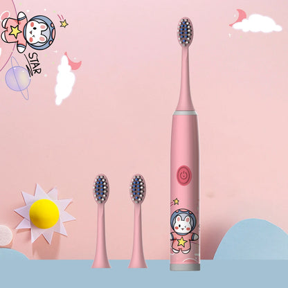 Children's Electric Toothbrush Color Cartoon Space Series Children's Soft Hair Cleaning Brush (Battery Not Included) - image…
