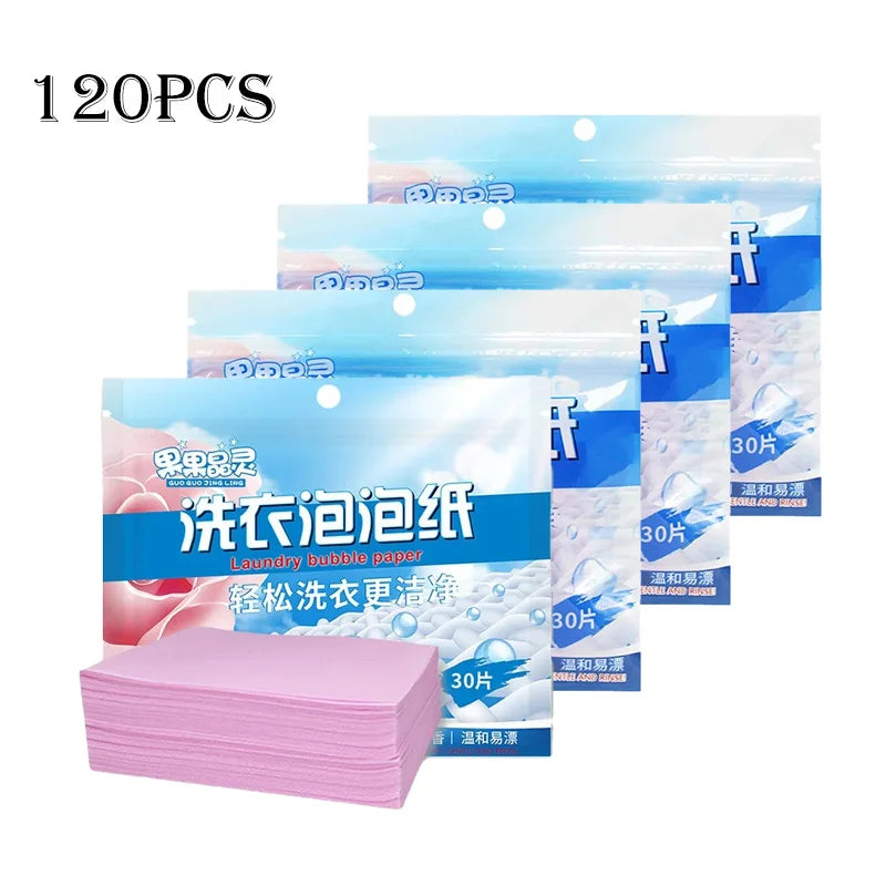 60/120/180PCS Laundry Detergent Sheets Powerful Stain Remover Long Lasting Fresh Scent Eco Friendly Safe for Machine Clothes…