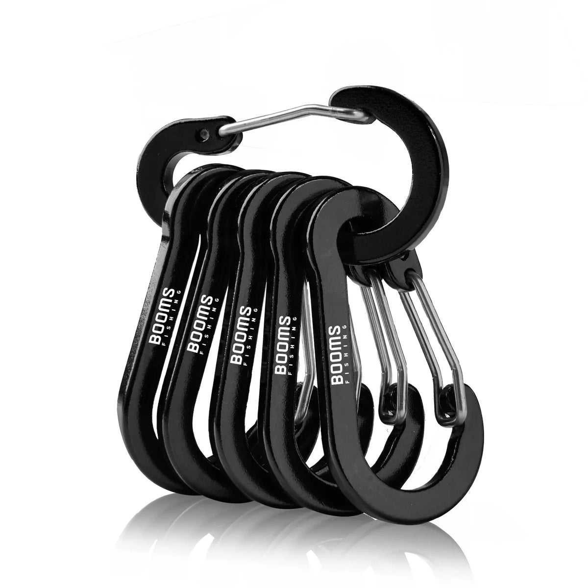 Booms Fishing CC1 6Pcs Aluminum Alloy Carabiner Keychain Outdoor Camping Climbing Snap Clip Lock Buckle Hook Fishing Accesso…