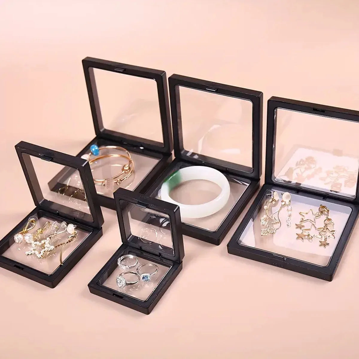 10pcs, Transparent Floating Display Box, Plastic Film Jewelry Packaging Box, Jewelry, Necklace, Ring, and Collectible Storag…