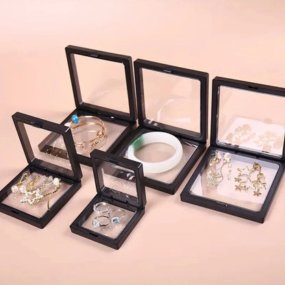 10pcs, Transparent Floating Display Box, Plastic Film Jewelry Packaging Box, Jewelry, Necklace, Ring, and Collectible Storag…