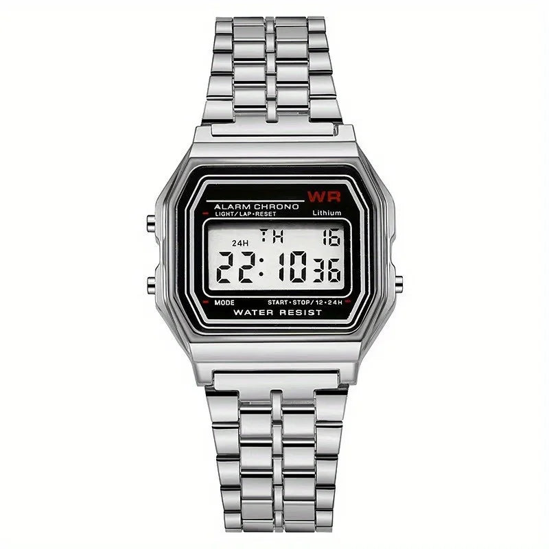 F91W Non-Waterproof Steel Band Watch For Women, Men, Business Clock, Multi-Functional LED Digital Sports Watch, Electronic C…