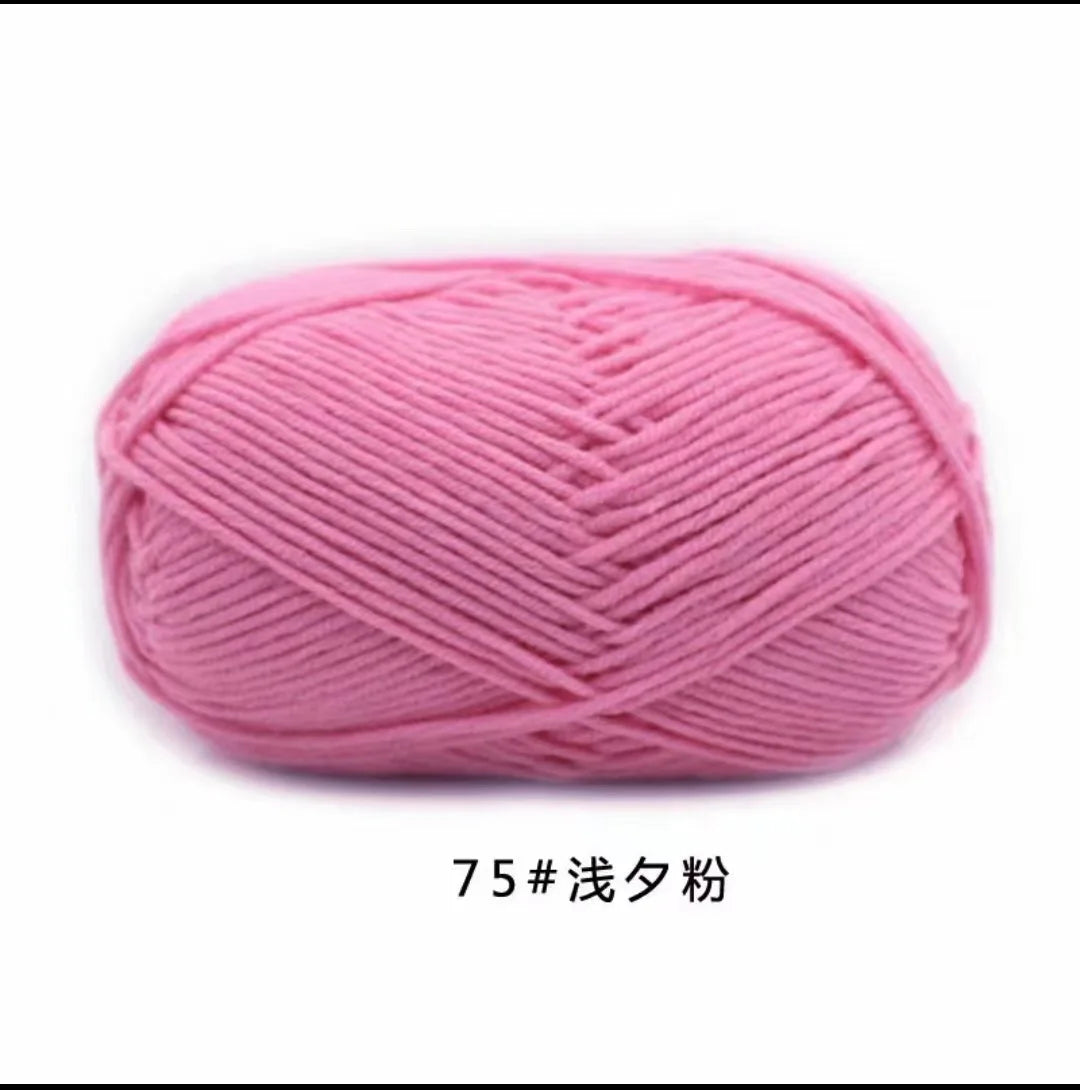40-50g/Set 4ply Milk Cotton(80%) Knitting Yarn Needlework Dyed Lanas For Crochet Craft Sweater Hat Dolls At Low Price - imag…