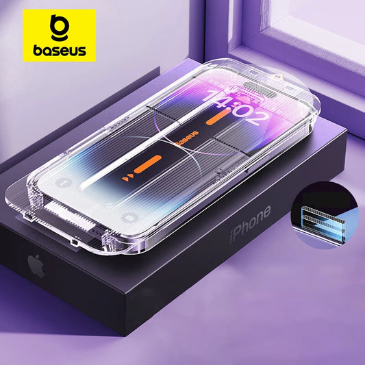 Baseus Tempered Glass for iPhone 17 16 15 14 13 12 Pro Max Screen Protector HD With Cleaning Kit Anti Peeping Dust-proof Gla…