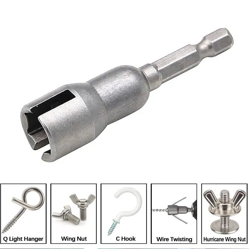 Natural Slotted Butterfly Hole Socket Wrench 65mm Hexagonal Handle Electric Screwdriver Wing Nut Socket Tool - image 3