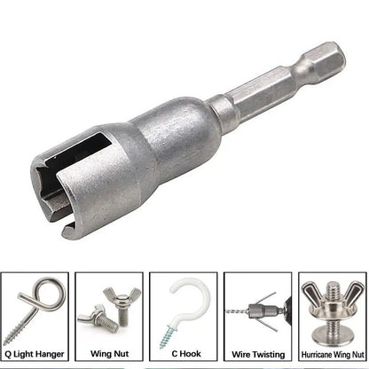 Natural Slotted Butterfly Hole Socket Wrench 65mm Hexagonal Handle Electric Screwdriver Wing Nut Socket Tool - image 3