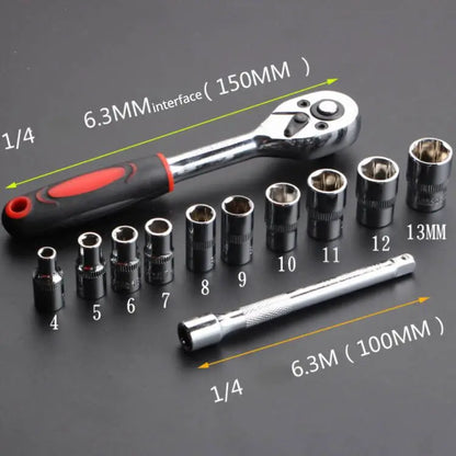 12 Pcs Set Wrench Socket Set Motorcycle Bicycle Repairing Tool Hardware Car Boat Auto Repair Tools Bike Multitool Bike Tool…