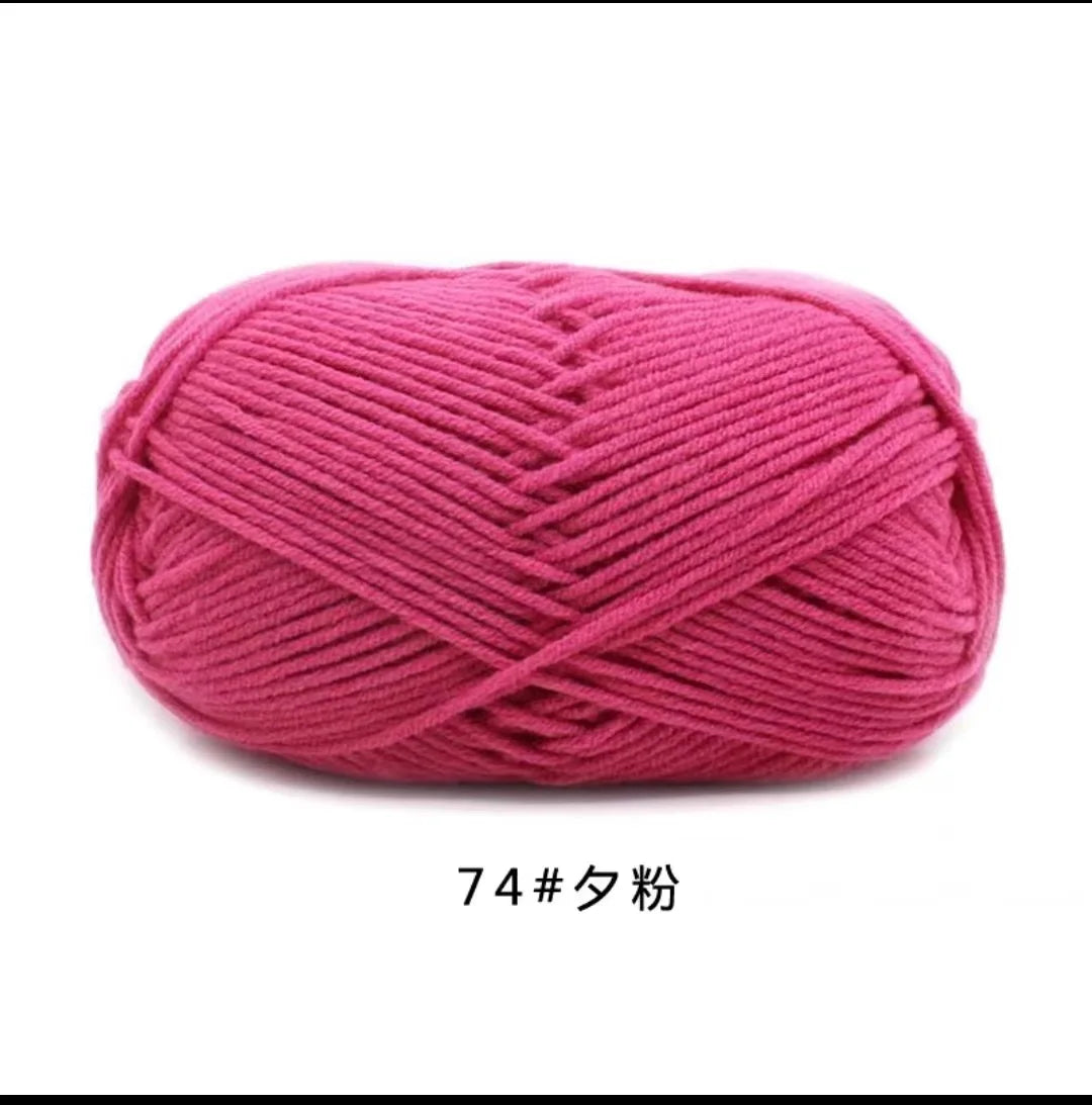 40-50g/Set 4ply Milk Cotton(80%) Knitting Yarn Needlework Dyed Lanas For Crochet Craft Sweater Hat Dolls At Low Price - imag…