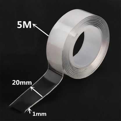 1m 2m 3m 5m Nano Tape Double Sided Tape Transparent Reusable Waterproof Adhesive Strong Tapes Cleanable Kitchen Bathroom Sup…