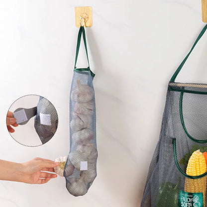 Reusable Storage Bags Kitchen Hanging Mesh Bag Home Fruit And Vegetable Storage Net Bag For Ginger Garlic Potatoes Onions -…