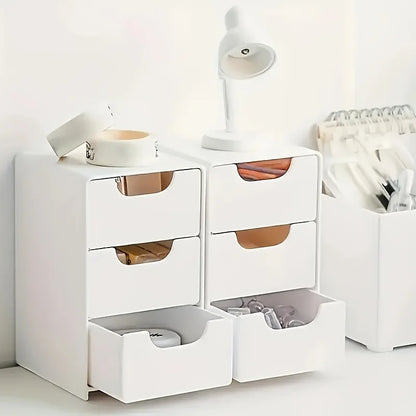 Chic 3-Tier Desk Organizer with Drawers - Ideal for Office Supplies, Jewelry & Cosmetics Storage - Portable Divider Box - im…