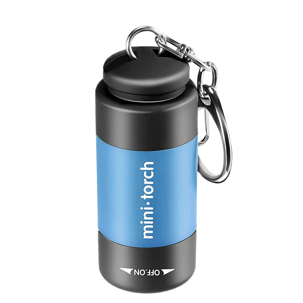 USB Rechargeable LED Multifunctional Strong Light Pocket Keychain Flashlight Waterproof Outdoor Hiking Camping Mini Flashlig…