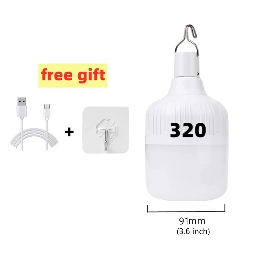 Portable Outdoor BBQ Camping Lights USB Rechargeable Lamp LED Emergency Bulb Hook High Power Tents Lantern Night Lights Bulb…