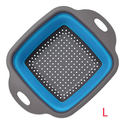 LMETJMA Square Collapsible Colander Silicone Kitchen Foldable Colander Food Vegetable Fruit Strainers Drainer JT39 - image 9