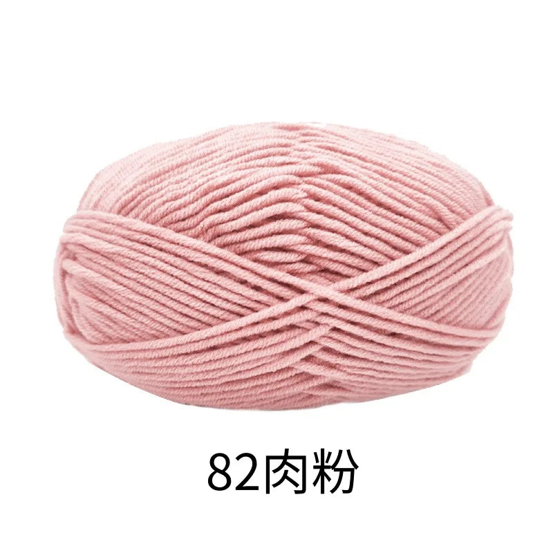40-50g/Set 4ply Milk Cotton(80%) Knitting Yarn Needlework Dyed Lanas For Crochet Craft Sweater Hat Dolls At Low Price - imag…