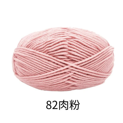 40-50g/Set 4ply Milk Cotton(80%) Knitting Yarn Needlework Dyed Lanas For Crochet Craft Sweater Hat Dolls At Low Price - imag…