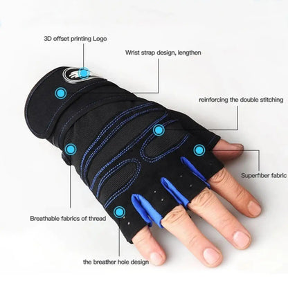 Gym Gloves for Men Women Fitness Weight Lifting Wristband Gloves Body Building Training Sports Exercise Cycling Glove Shockp…