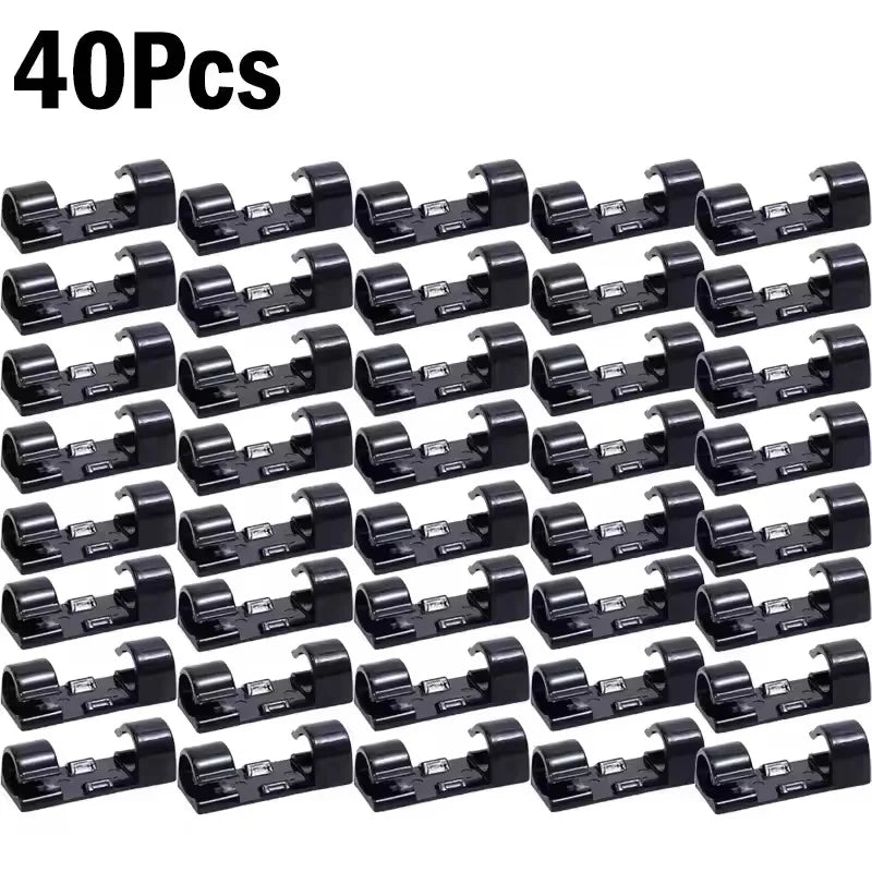 Cable Clips Organizer Drop Wire Holder Cord Management Self-Adhesive Cable Manager Fixed Clamp Wire Winder For Home Office C…