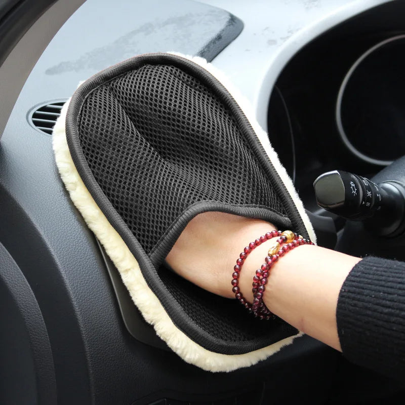 Car Styling Wool Soft Car Washing Gloves Cleaning Brush Motorcycle Washer Care Products Plush Car Wash Gloves - image 6