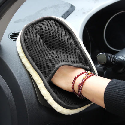 Car Styling Wool Soft Car Washing Gloves Cleaning Brush Motorcycle Washer Care Products Plush Car Wash Gloves - image 6
