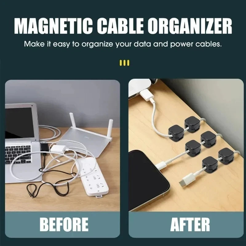 Magnetic Cable Clip Cable Holder Adhesive Wire Keeper Cord Cable Organizer for Home Office Under Desk Management - image 6