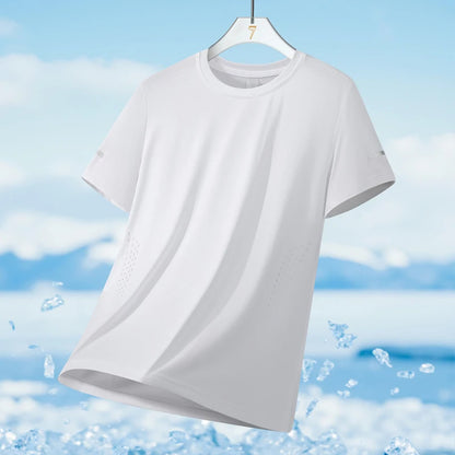 Running T-shirt Men Summer Ice Silk Thin Top Reflective Printing Quick Dry Short Sleeve Breathable Fitness Sports T-shirt 5X…