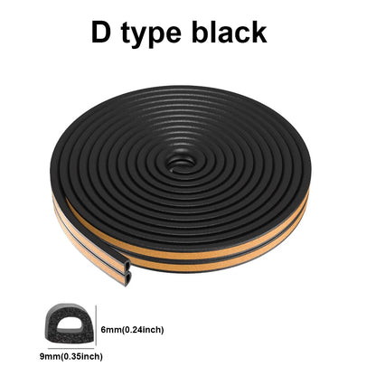 5m/10m Door Seal Strip Diep Self-adhesive Draft Stopper Tape Window Weather Stripping Insulation Noise Rubber Sealing Strip…