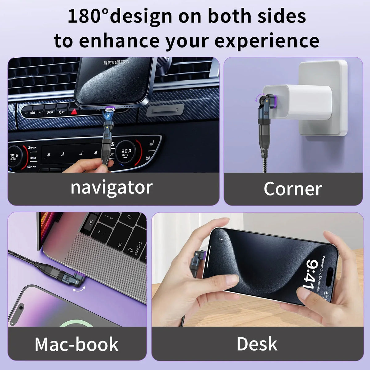 USLION 240W Type C Adapter USB-C to Type-C Fast Charging Cable Magnetic USB C Female Converter for Macbook iPhone 16 15 Xiao…