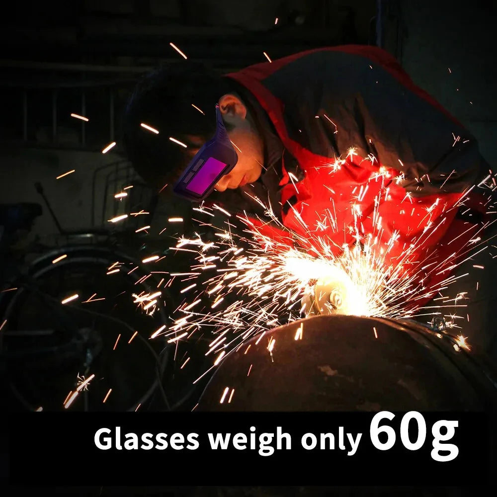 Solar Powered Welding Helmet Auto Darkening Welding Goggles LCD Welder Glasses for TIG MIG MMA Plasma Welder Glasses - image…