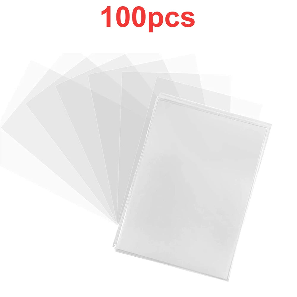 100 Pcs Transparent Playing Card Cover Clear Protector Sleeve Holder For Pokemon Board Game ID Trading Folder Photo Pouch Ki…