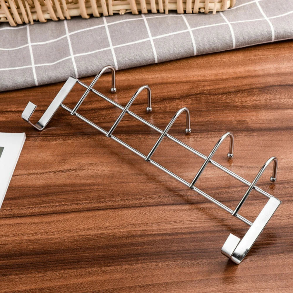 Bold Stainless Steel 5-hook Cabinet Door Back Hook 5 Hooks 24.5x9x2.39 cm Small Door Hooks Room Clothes Towel Storage Holder…